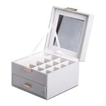 Скринька для прикрас з еко шкіри 2 яруси органайзер для ювелірних виробів HP-5-2G - Зображення 3