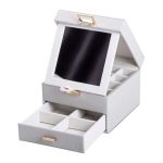 Скринька для прикрас з еко шкіри 2 яруси органайзер для ювелірних виробів HP-5-2G - Зображення 2