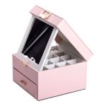 Скринька для прикрас з еко шкіри 2 яруси органайзер для ювелірних виробів HP-5-2P - Зображення 4