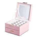 Скринька для прикрас з еко шкіри 2 яруси органайзер для ювелірних виробів HP-5-2P - Зображення 5