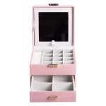 Скринька для прикрас з еко шкіри 2 яруси органайзер для ювелірних виробів HP-5-2P - Зображення 2