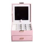 Скринька для прикрас з еко шкіри 2 яруси органайзер для ювелірних виробів HP-5-2P