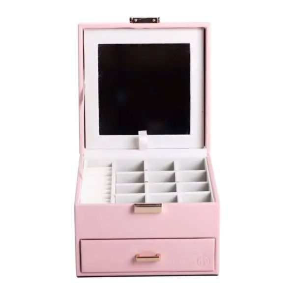 Скринька для прикрас з еко шкіри, 2 яруси - органайзер для ювелірних виробів HP-5-2P