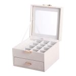 Скринька для прикрас з еко шкіри 2 яруси органайзер для ювелірних виробів HP-5-2W - Зображення 5