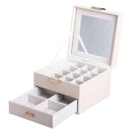 Скринька для прикрас з еко шкіри 2 яруси органайзер для ювелірних виробів HP-5-2W - Зображення 4