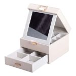 Скринька для прикрас з еко шкіри 2 яруси органайзер для ювелірних виробів HP-5-2W - Зображення 3