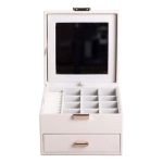 Скринька для прикрас з еко шкіри 2 яруси органайзер для ювелірних виробів HP-5-2W