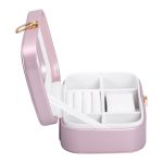 Скринька для прикрас з еко шкіри 20×14×7 см із дзеркалом органайзер для ювелірних виробів HP-5-32P - Зображення 3