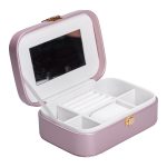 Скринька для прикрас з еко шкіри 20×14×7 см із дзеркалом органайзер для ювелірних виробів HP-5-32P - Зображення 2