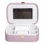 Скринька для прикрас з еко шкіри 20×14×7 см із дзеркалом органайзер для ювелірних виробів HP-5-32P