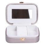 Скринька для прикрас з еко шкіри 15×10×5 см із дзеркалом органайзер для ювелірних виробів HP-5-33G