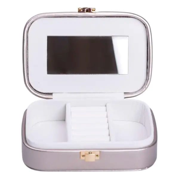 Органайзер для прикрас з еко шкіри 15×10×5 см з дзеркалом HP-5-33G