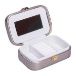 Скринька для прикрас з еко шкіри 15×10×5 см із дзеркалом органайзер для ювелірних виробів HP-5-33G - Зображення 2