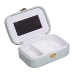 Скринька для прикрас з еко шкіри 15×10×5 см із дзеркалом органайзер для ювелірних виробів HP-5-33TU - Зображення 2