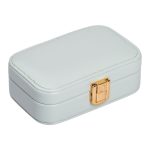 Скринька для прикрас з еко шкіри 12×7.5×4 см із застібкою органайзер для ювелірних виробів HP-5-34GR - Зображення 3