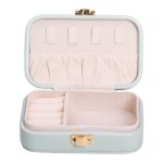 Скринька для прикрас з еко шкіри 12×7.5×4 см із застібкою органайзер для ювелірних виробів HP-5-34GR