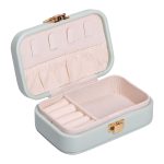 Скринька для прикрас з еко шкіри 12×7.5×4 см із застібкою органайзер для ювелірних виробів HP-5-34GR - Зображення 2