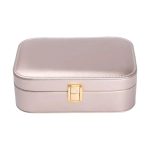 Скринька для прикрас з еко шкіри 20×14×7 см із дзеркалом органайзер для ювелірних виробів HP-5-32GOLD - Зображення 4