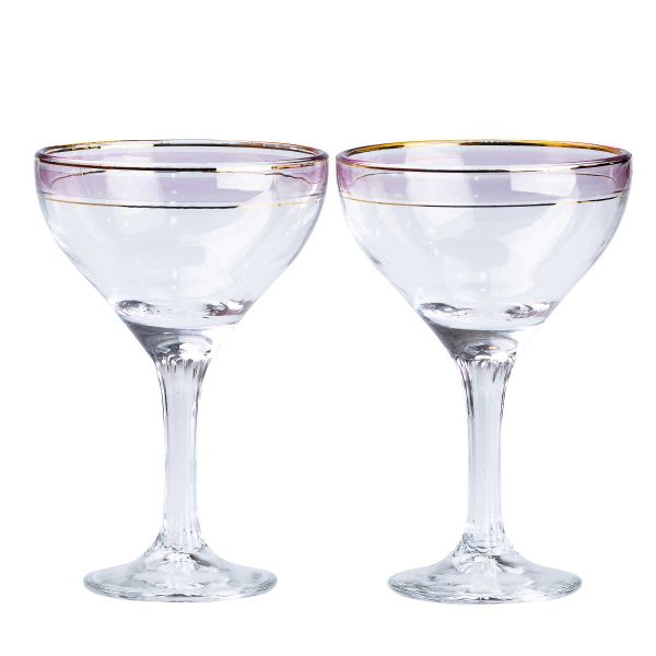 Набір келихів для коктейлів 2 штуки по 290 мл, рожеві HP546