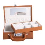 Скринька для прикрас з еко шкіри 2 яруси з кодовим замком органайзер для ювелірних виробів HP-5-24R - Зображення 2