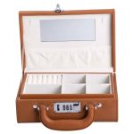 Скринька для прикрас з еко шкіри 2 яруси з кодовим замком органайзер для ювелірних виробів HP-5-24R