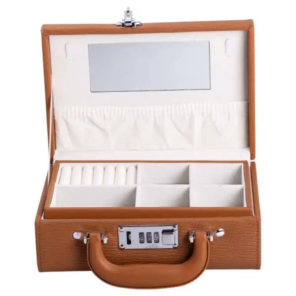 Скринька для прикрас з еко шкіри 2 яруси з кодовим замком органайзер для ювелірних виробів HP-5-24R