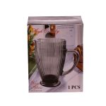 Глечик для напоїв ребристий 1,2 л з товстого скла блакитний HP7118BL - Зображення 3