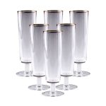 Келихи для шампанського із золотою облямівкою 6 штук по 300 мл HP82