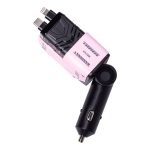 Автомобільний зарядний пристрій MECHA з висувними кабелями та портами USB/Type-C Рожевий HP-A1P - Зображення 3