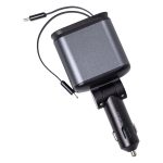 Автомобільний зарядний пристрій LED-проекція, зі швидкою зарядкою і висувними кабелями Apple Lightning/USB-С HP-B1 - Зображення 5