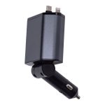 Автомобільний зарядний пристрій з висувними кабелями та портами USB-A/USB-C HP-C1 - Зображення 2