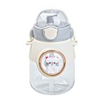 Пляшка для води з трубочкою 820 мл дитяча з ручкою та ремінцем Сірий HPGM2217G - Зображення 5