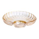 Скляне блюдо із соусником 21х19х3 см тарілка для суші коричнева HP-YH-1 - Зображення 4