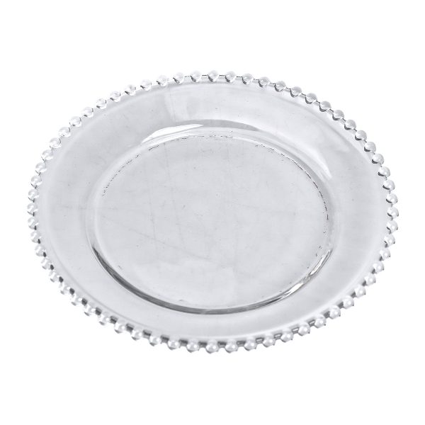 Тарілка десертна скляна Перлини 18,5 см HP-YH-65