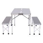 Комплект туристичний стіл + 2 лавки складні меблі Сірий Lugi JY-9060G - Зображення 2