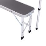 Комплект туристичний стіл + 2 лавки складні меблі Сірий Lugi JY-9060G - Зображення 7