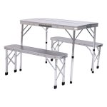 Комплект туристичний стіл + 2 лавки складні меблі Сірий Lugi JY-9060G - Зображення 3