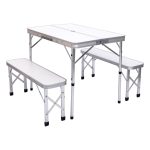 Комплект туристичний стіл + 2 лавки складні меблі Білий Lugi JY-9060W - Зображення 3