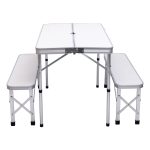 Комплект туристичний стіл + 2 лавки складні меблі Білий Lugi JY-9060W - Зображення 4