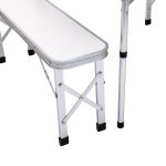 Комплект туристичний стіл + 2 лавки складні меблі Білий Lugi JY-9060W