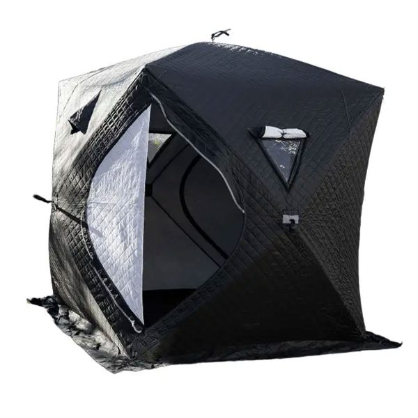 Зимовий утеплений намет "Куб" 210х210х210 для рибалки, туризму та кемпінгу, чорний LU-BD18B