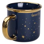 Чашка порцелянова із золотим обідком та позолоченою ручкою 320 (мл) Good life Синя RX-N231506BL - Зображення 2