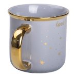 Чашка порцелянова із золотим обідком та позолоченою ручкою 320 (мл) Good life Сіра RX-N231506G - Зображення 2