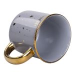 Чашка порцелянова із золотим обідком та позолоченою ручкою 320 (мл) Good life Сіра RX-N231506G - Зображення 3