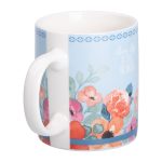 Чашка порцелянова з квітковим принтом 400 (мл) для чаю та кави Блакитна RX-N240139BL - Зображення 2