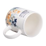 Чашка порцелянова з квітковим принтом 400 (мл) для чаю та кави Біла RX-N240139W - Зображення 3