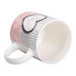 Чашка порцелянова 400 (мл) чашка для кави та чаю з написом та серцем Lugi RX-N240143PKV - Зображення 3