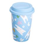 порцелянаовий стакан із силіконовою кришкою та отвором для трубочки 420 мл Блакитний RX-N240546BL - Зображення 2