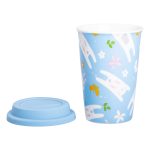 порцелянаовий стакан із силіконовою кришкою та отвором для трубочки 420 мл Блакитний RX-N240546BL - Зображення 3