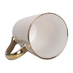 Чашка порцелянова із золотим обідком та позолоченою ручкою 320 (мл) Бежева RX-N240624BE - Зображення 3